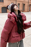 90绒设计师款玫粉短款羽绒服2C291-YRF13111-P285-K499大货已出，女装羽绒服，2C291