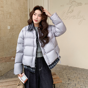 现货主推格子拼接假两件羽绒服1825款P265-K355图片