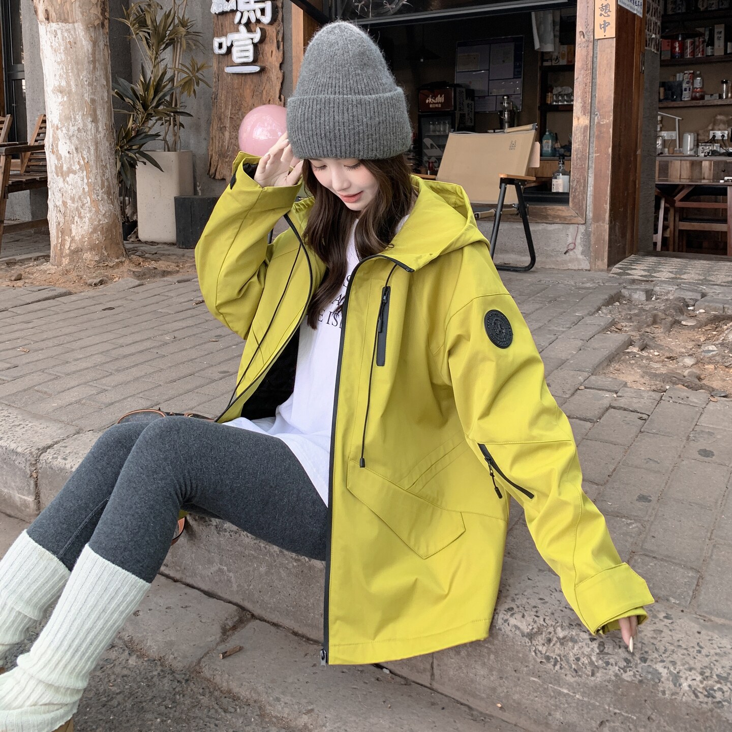 现货/韩系冲锋衣连帽工装派克棉服2C233-5832-P175-K268图片