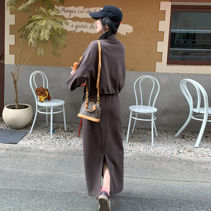 休闲卫衣套装裙女春秋工装夹克半身裙盐系两件套6032P155K218,女装套装/套裙,2C166