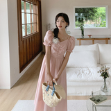 【档口现货】2025新款夏装粉色一字肩连衣裙266-p125-178，女装连衣裙，2C266