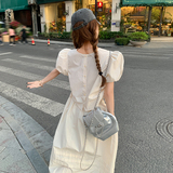 洋气设计款套装裙女2024夏季泡泡袖甜美半身裙两件套冷淡风盐系，女装套装/套裙，2C298