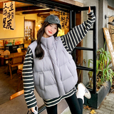紫色羽绒服马甲女秋冬2025新款立领设计感宽松保暖减龄面包服外套，女装马甲，2C131