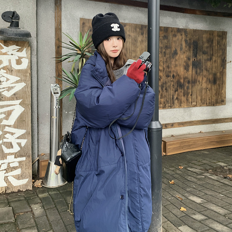 韩版加厚中长款连帽羽绒服女2025年冬季新款显瘦保暖90白鸭绒外套,女装羽绒服,2C016