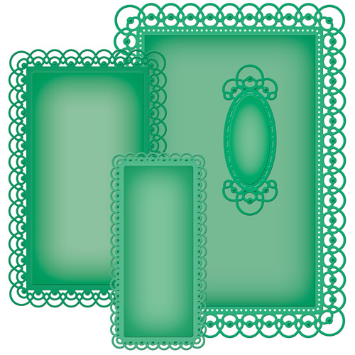 Spellbinders rugged cutting formwork fine scallop lace rectangular S6-004