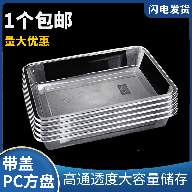 Acrylic Transparent Plastic Food Display Square Tray, Ten Commercial Rectangular Trays for Cooked Food, Cold Dish Trays
