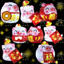 Golden pig lucky pig lantern Spring Festival lantern New Year component Large golden pig lantern hanging decoration ornament