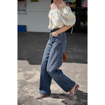 MICHELLY MO good proportion high waist wide legs retro loose jeans