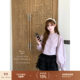 Taro Purple Lace Stand Collar Cotton ເສື້ອແຂນຍາວ
