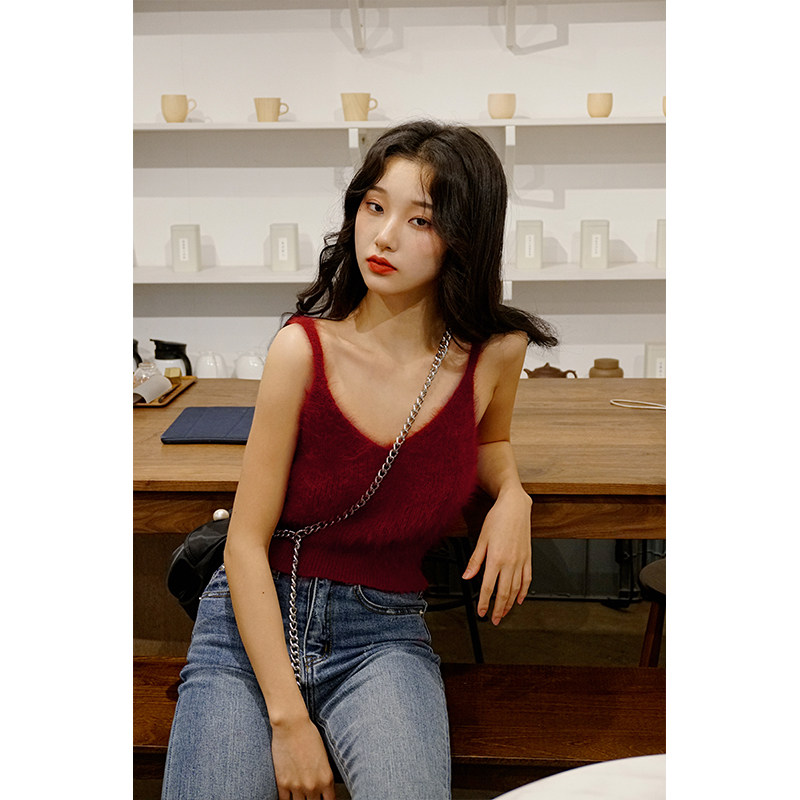 MICHELLY MO] Micro-slim mink fleece-blend suspenders