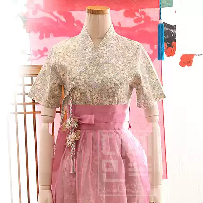 South Korea imported life Hanbok Korean national national clothing pure cotton floral dress H-S01223