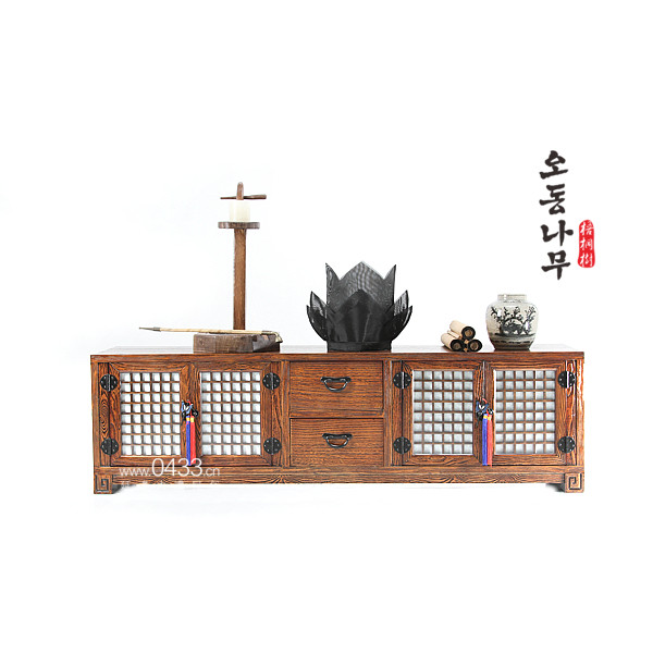 Joseon Wutong traditional furniture 1018, 2 drawers 1500 door cabinet strip window 1500 * 370 * 430mm