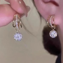 Outlet counter limited time discount flash zircon ear spike ball earrings exquisite earrings 925 non-allergenic