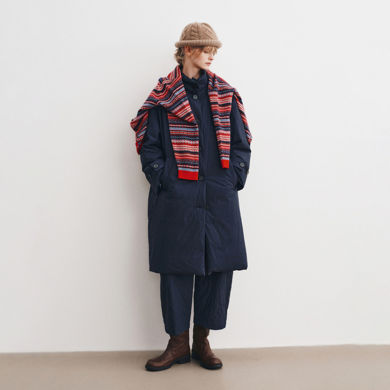 Kyle X Chong Collaboration <95 White Goose down Parka with Officer Collar Cotton Jacket > 60-Count Pima Cotton Coat