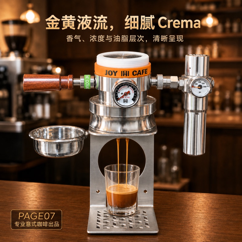 Haochen Pneumatic Coffee Machine G32 Stainless Steel Portable Espresso Pot for Home, Outdoor, Commercial, and Camping Use