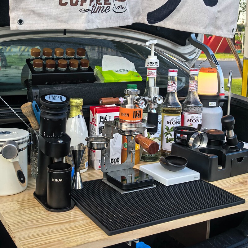 Haochen Pneumatic Coffee Machine G62 for Beach Camping Outdoor Home Commercial Use Italian Espresso Portable Pot Shop Set