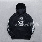 Пятно газировки NEIGHBORHOOD ASSC CE-HOODED Свободная толстовка с капюшоном с двойным ножом и принтом