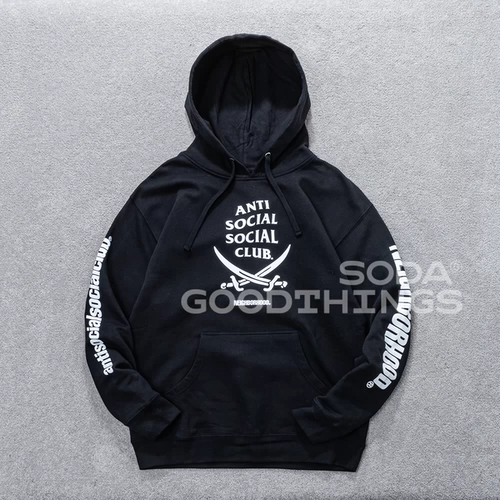 Пятно газировки NEIGHBORHOOD ASSC CE-HOODED Свободная толстовка с капюшоном с двойным ножом и принтом