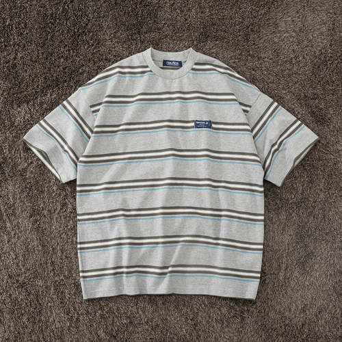 Soda Spot Nautica Multi Border Hasegawa Cityboy Corted Short -Sleaed T -Fork