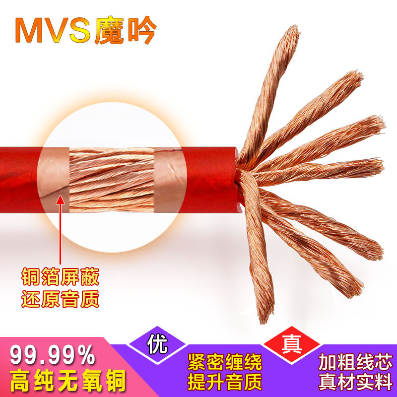 MVS Moyin high purity oxygen-free copper car power cord subwoofer amplifier modified sound cable car power cord