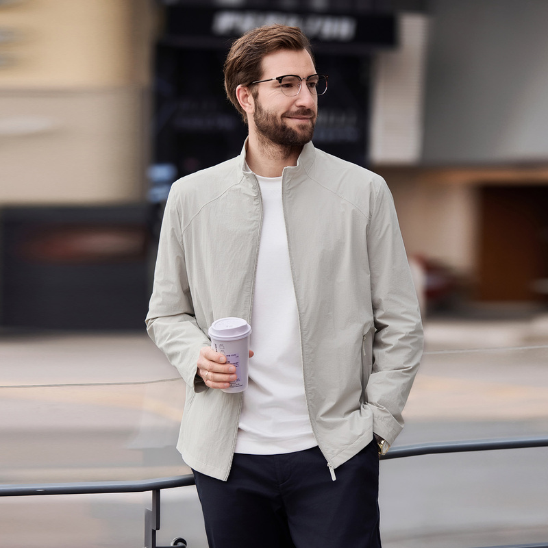 Trustworthyj High-End Men's Business Casual Jacket 2026 Spring New Lightweight Stand-Up Collar Jacket