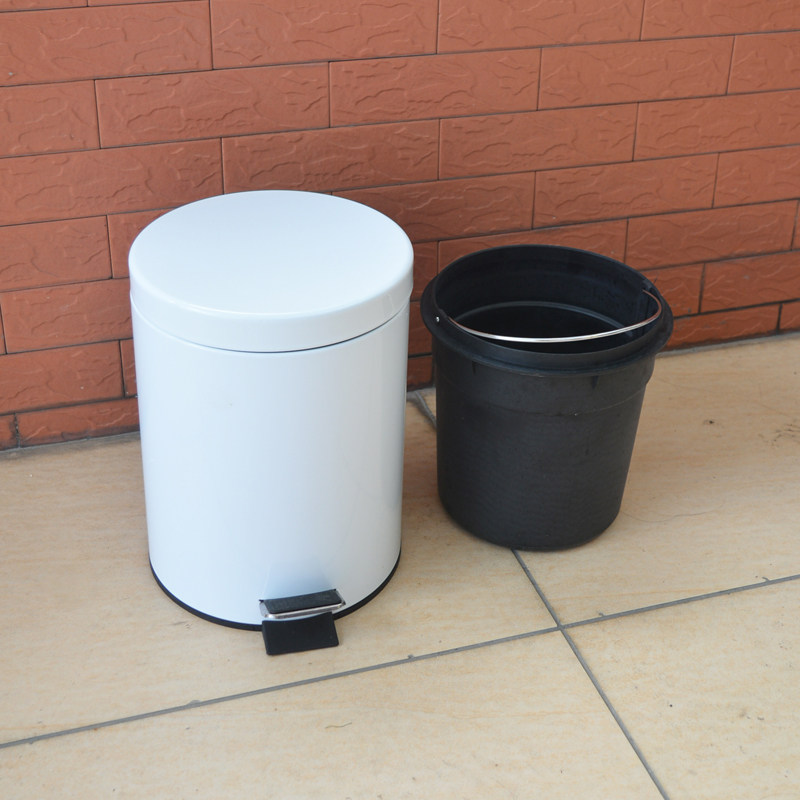 5L Trash Can Home White Covered Metal Feet Trampled Junk Silo Creative Eu Style Bedroom Dressing Room