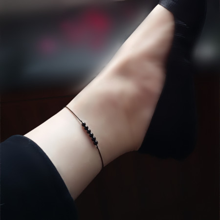 Original brand Red Black Manau pure handmade extremely fine foot chain handmade male and female couple minimalist heat pin 100 hitch