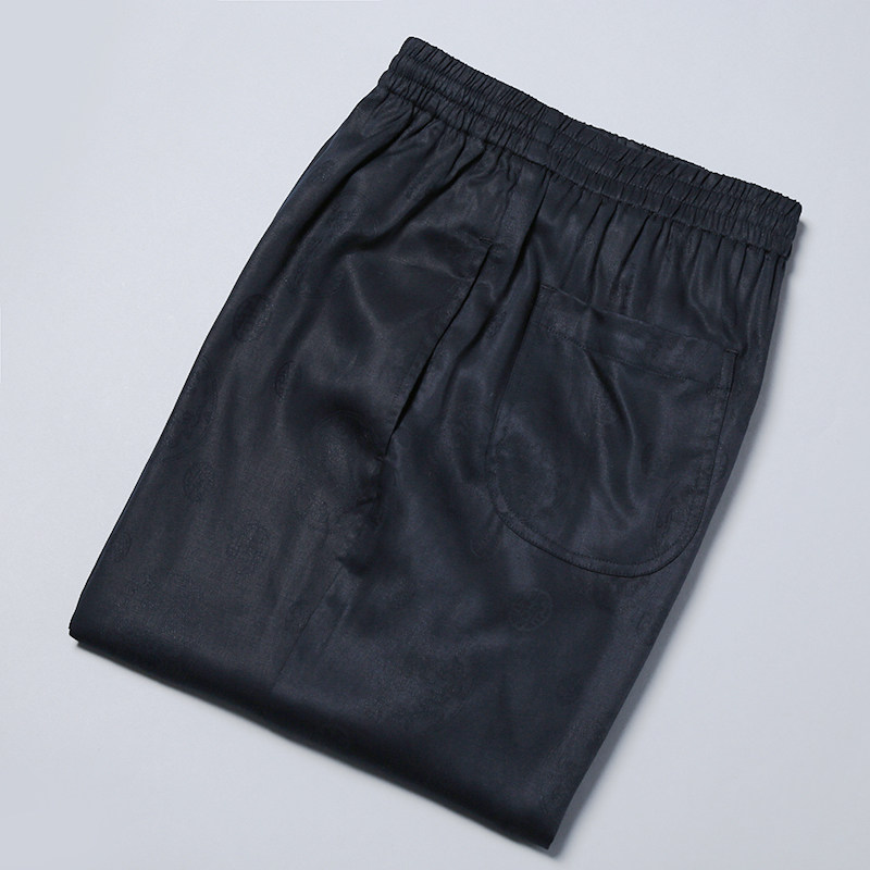 100 Forong Men's Tang Dress Summer Clothing Long Pants Tightness Waist Chinese Casual Pants Upscale Lesel Jacquard Suit Pants