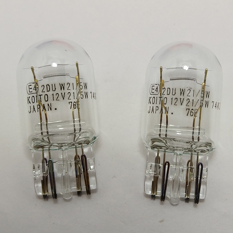 KOITO E4 W21 5W KOITO 12V 7443 JAPAN T20 JAPAN Double wire brake light bulb