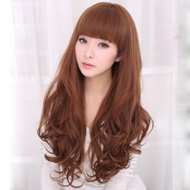 Wig woman long curly hair large wave net red roll fluffy realistic air Qi Liu Sea emulation long hair whole headgear