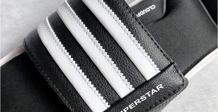 ADIDAS Suprestar5G mới giảm xóc màu đen và trắng ba thanh Dép thể thao Velcro cho nam và nữ AC8325 dép đi trong nhà mùa đông