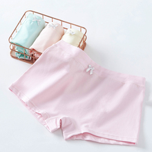 Six Year Old Shop, Six Sizes of Four Cornered Pants for High and Middle School Students, Female Pure Cotton Flat Corner Breathable Solid Color Bow, Mid Waist, Female Four Cornered Shorts, Thin Headed