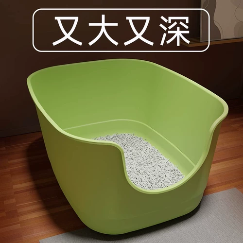 多可特 Огромный туалет для кошек очень большой очень большой туалет для кошек мейн-кун полузакрытый полностью открытый 𫔭 с защитой от брызг