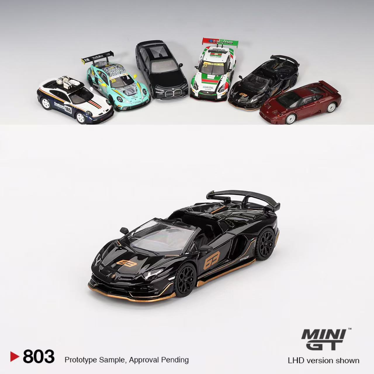 MINI GT 1:64 Aventador SVJ 63 Roadster Nero Aldebaran Model Car | eBay