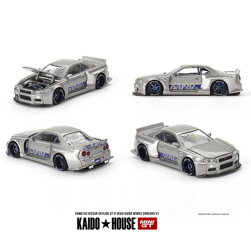 In Stock Kaido+Minigt 1:64 Nissan Skyline Gtr (R34) Alloy Openable Model Car # 143 In Stock Kaido+Minigt 1:64 Nissan Skyline Gtr (R34) Alloy Openable Model Car # 143