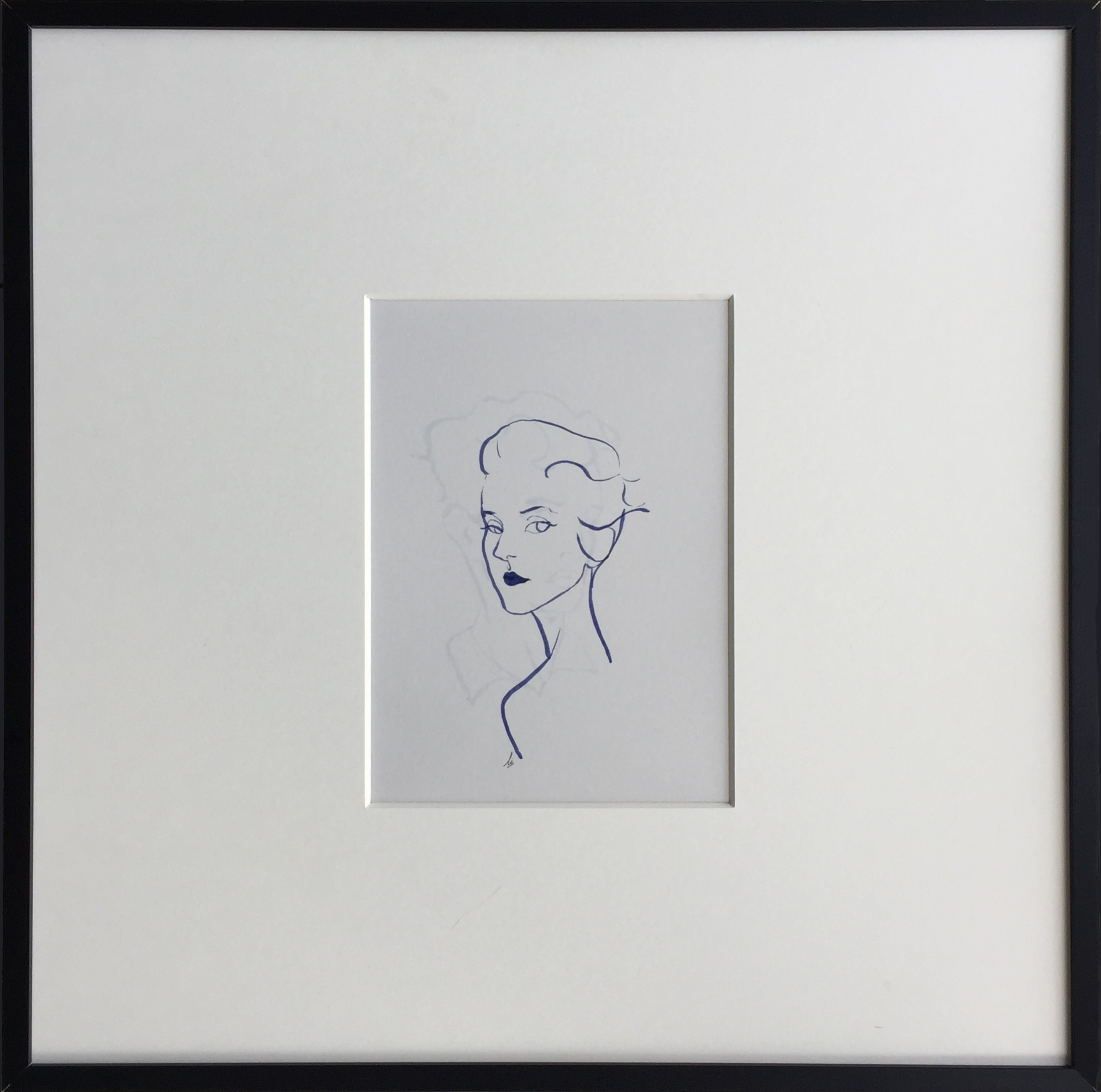 lab self-lab original design teenage girl portrait line metal frame decoration painting photo wall soft dress