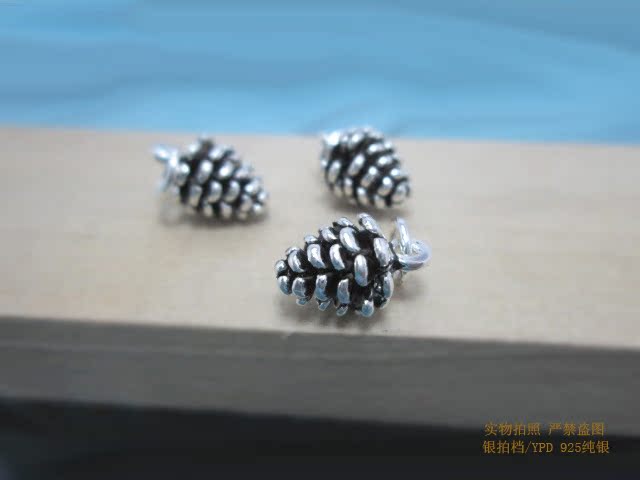 925 Thái Bạc Thông Nuts Mặt dây chuyền Thành công Bạc DIY Vòng dây đỏ Vòng chân Vòng cổ Phụ kiện Vòng cổ Bạc Sterling - Vòng chân lắc chân nữ 10k