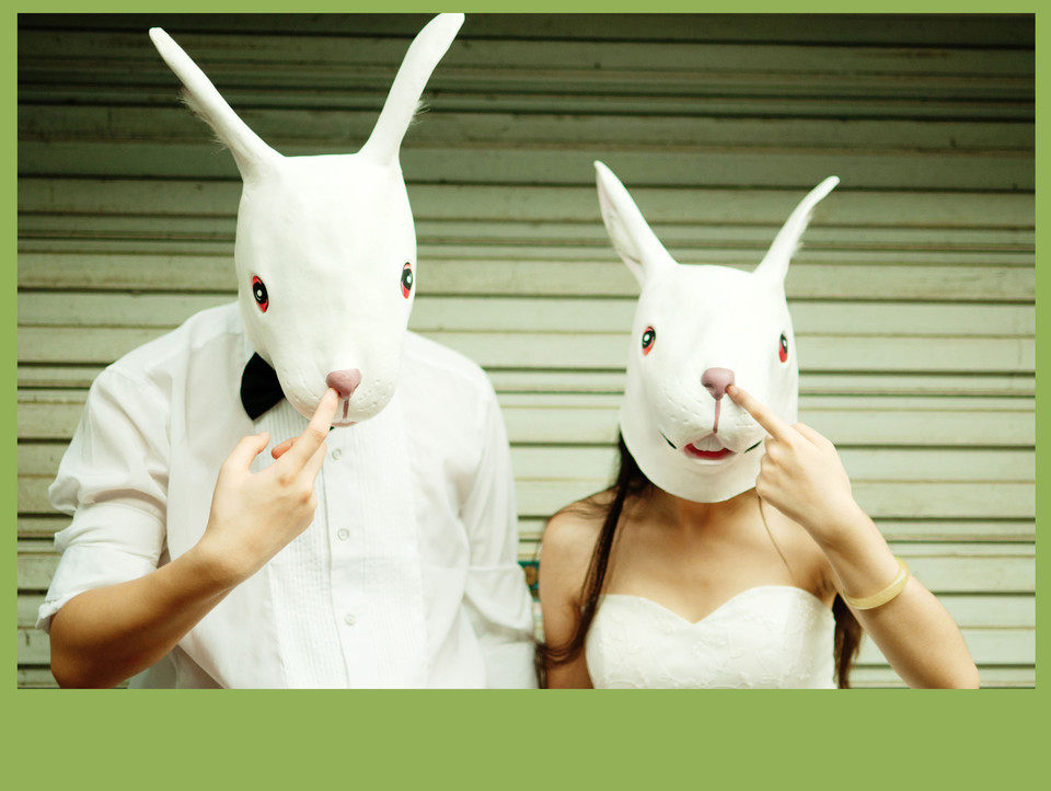 Japanese rabbit head mask Long ears Rabbit hat photo film art control various animal modeling photo