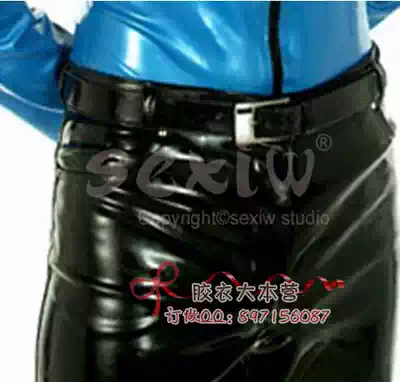 2017 Latex body pants men's black latex slim trousers cd cross-dress latex leggings