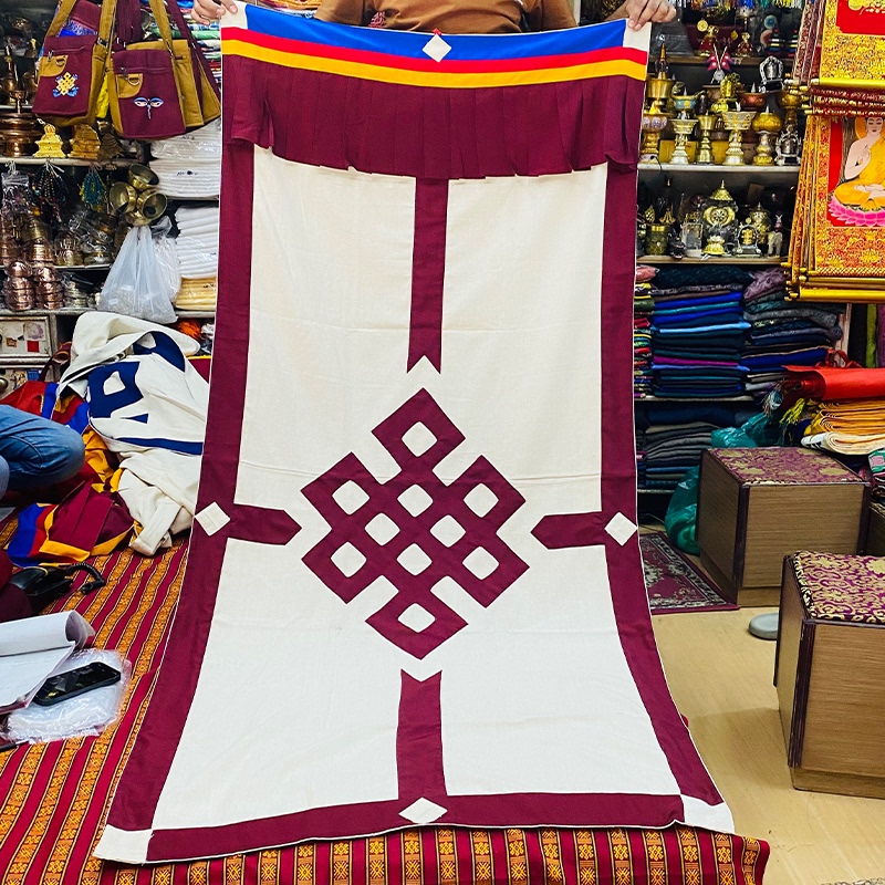 Nepalese Handmade Tibetan-Style Eight Auspicious Symbols Buddhist Temple Door Curtain Partition Curtain Hanging Curtain Kitchen Bedroom Decorative Door Curtain