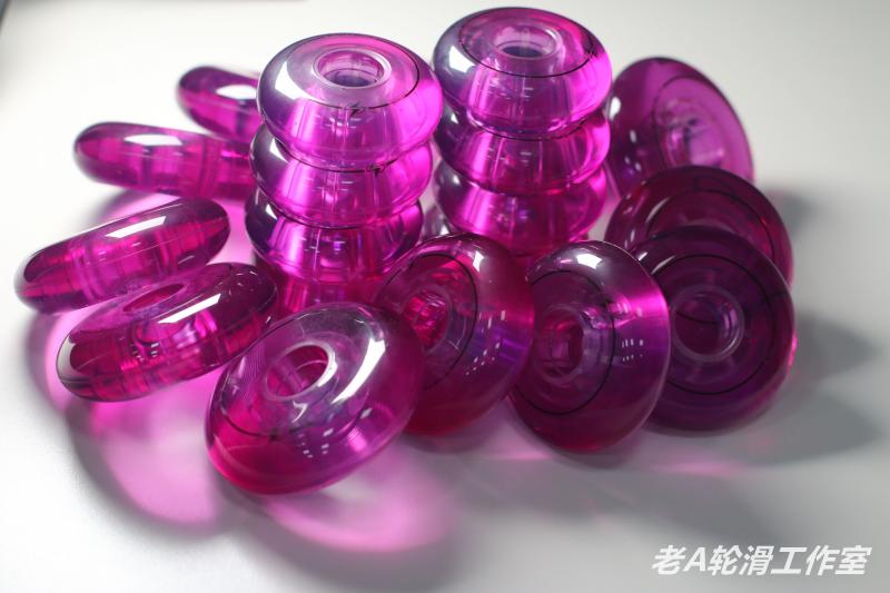 Old A roller skating purple gem emerald transparent flat flower wheel brush street wheel All-wheel meat wheel roller skating shoes wheels Children's wheels