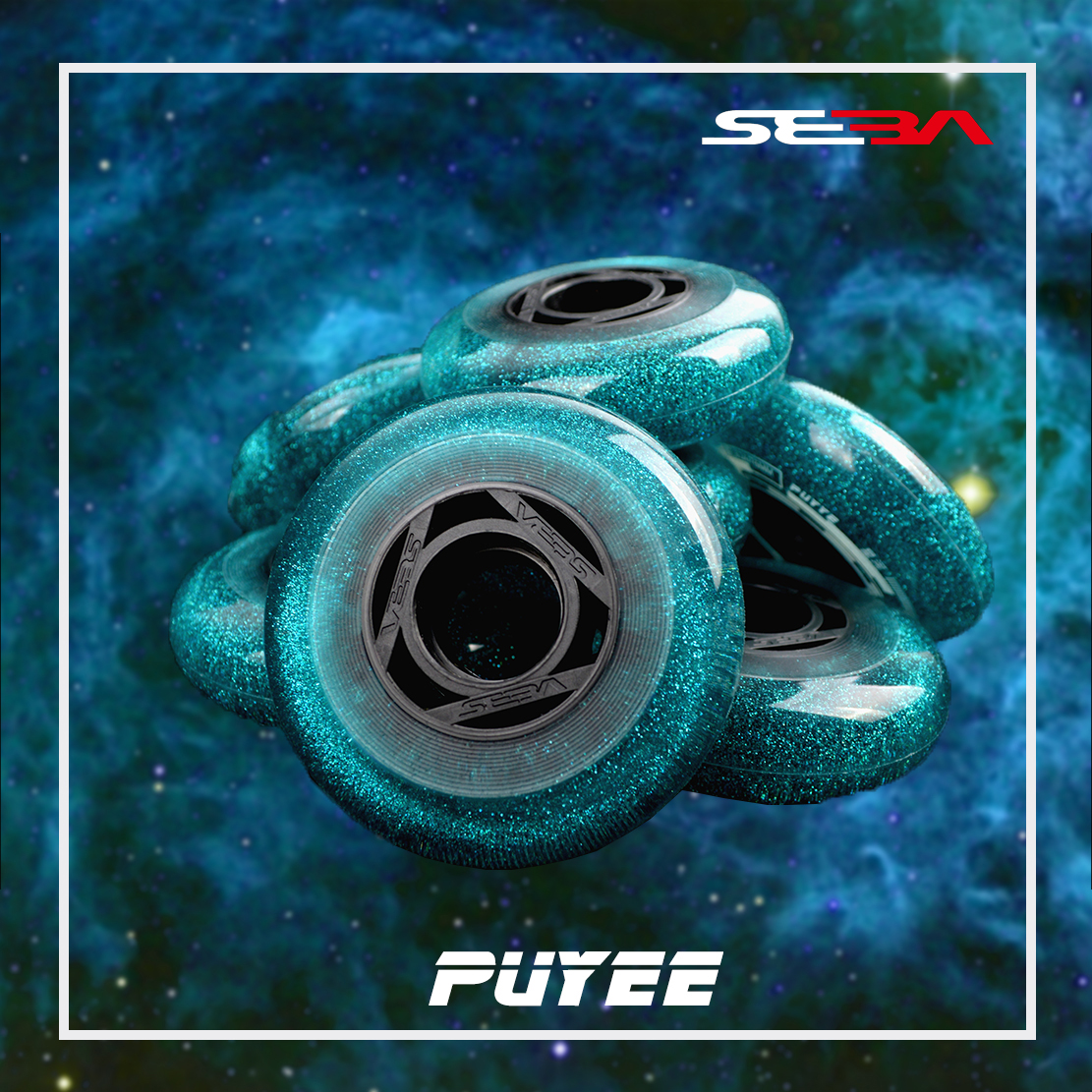Old A roller skating SEBA Galaxy children's roller skating shoes wheels Professional flat flower wheels Galaxy wheels 62 64 68 70