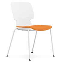 Comfortable and lightweight stackable training chair with armrest No armrest Office conference chair Simple white plastic negotiation chair