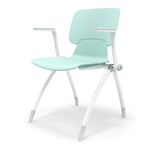 Office one-piece training chair Stackable conference chair with wheels Negotiation chair Self-retractable writing tablet chair