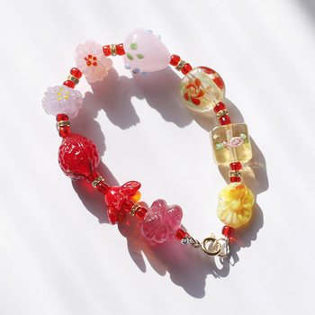 French and italian antique colored glaze bracelet