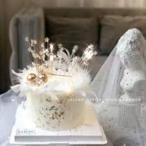 Cake Decoration Retro Full Star Crystal Crown Lace Crown Cake Decoration Swing Piece Baroque Black Crown