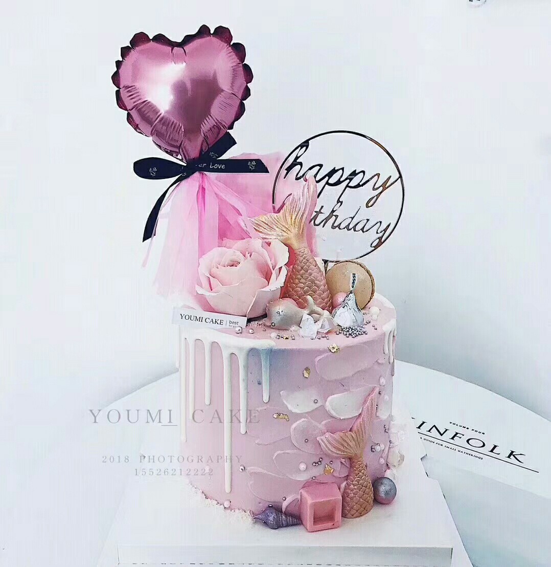 Cake Decoration Shiny Colored Aluminum Foil Balloon Decoration Plug-in Sweets Party Butterfly Knots Glistening Balloon