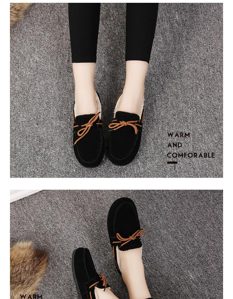 Giày cotton nữ mùa đông 2017 học sinh mới ấm và nhung thấp giúp giày lông bằng phẳng đậu Hà Lan 33 thước 34 feet giày the thao nữ hàn quốc