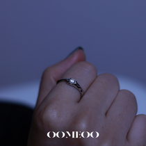 OOMEO Ball 925 pure silver niche design light extravagant opening zircons ring minimalist drilling ring fashion personality