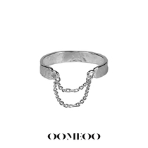 OOMEO Sophistry 2021 New Tide Pure Silver Ring Female Niche Design Fashion Personality Chain Adjustable